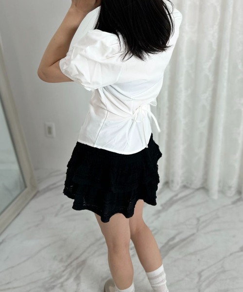 mebole(メボレ)の「dolce puff ribbon shirt(シャツ/ブラウス・レディース・ホワイト・FREE)」の4枚目の写真