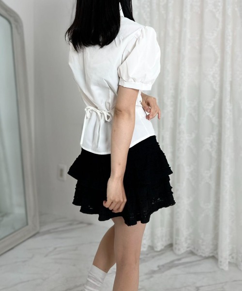 mebole(メボレ)の「dolce puff ribbon shirt(シャツ/ブラウス・レディース・ホワイト・FREE)」の3枚目の写真