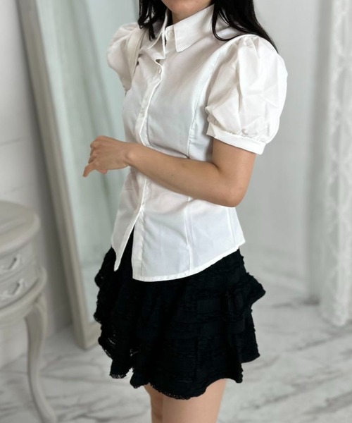 mebole(メボレ)の「dolce puff ribbon shirt(シャツ/ブラウス・レディース・ホワイト・FREE)」の14枚目の写真
