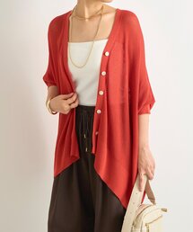un dix cors | 《快適な羽織り心地◎》サラサラシアーポンチョカーデ(カーディガン/ボレロ)