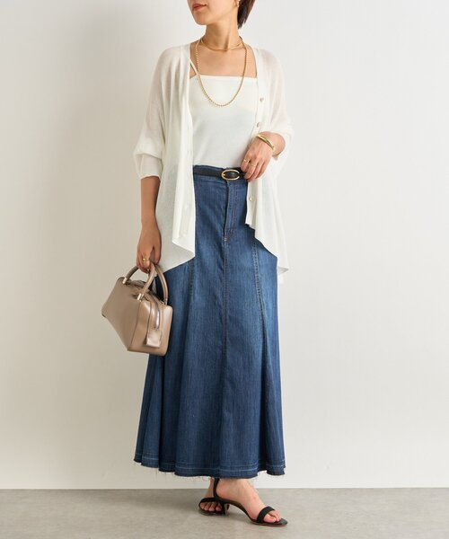 un dix cors（アンディコール）の「《快適な羽織り心地◎》サラサラシアーポンチョカーデ（カーディガン/ボレロ・レディース・レッド/オフホワイト/ブラック・FREE）」の12枚目の写真