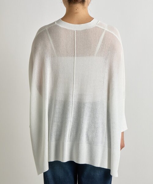 un dix cors（アンディコール）の「《快適な羽織り心地◎》サラサラシアーポンチョカーデ（カーディガン/ボレロ・レディース・レッド/オフホワイト/ブラック・FREE）」の16枚目の写真