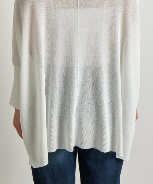 un dix cors（アンディコール）の「《快適な羽織り心地◎》サラサラシアーポンチョカーデ（カーディガン/ボレロ・レディース・レッド/オフホワイト/ブラック・FREE）」の21枚目の写真