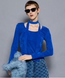 Sheer Velour Asymmetrical Tops/シアーベロアアシメトップス