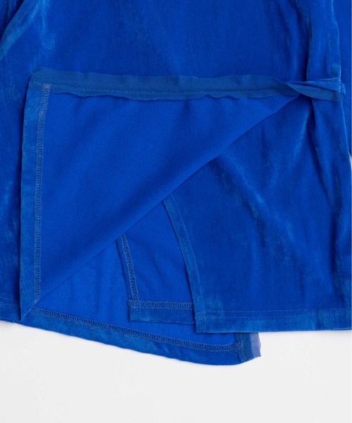 MAISON SPECIAL（メゾンスペシャル）の「Sheer Velour Asymmetrical Tops/シアーベロアアシメトップス（Tシャツ/カットソー・レディース・グレー/ブラック/ブルー・FREE）」の19枚目の写真