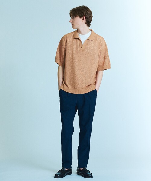 ABAHOUSE(アバハウス)の「ウールフェイス&ドライタッチ 1プリーツ イージーパンツ / スリムテーパード(その他パンツ・メンズ・ブラック/グレー/ブルー・48/50/46/44)」の4枚目の写真