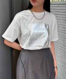 tシャツ 「＆g'aime」箔プリントTシャツ　l Foil Print Tee レディース &g'aime tシャツ 「＆g'aime」箔プリントTシャツ Metal Foil