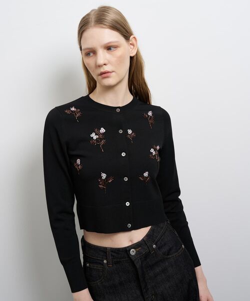 セール】フラワービーズ刺繍カーディガン（ニット/セーター）｜LANVIN