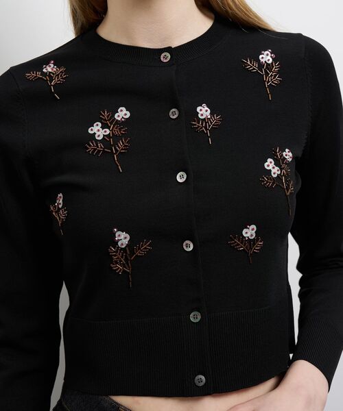 フラワービーズ刺繍カーディガン（ニット/セーター）｜LANVIN en Bleu