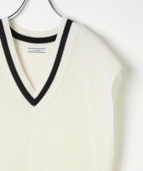 BAYFLOW（ベイフロー）の「[マシンウォッシャブル]チルデンニットベスト（ニット/セーター・レディース・ブラウン/オフホワイト・FREE）」の18枚目の写真