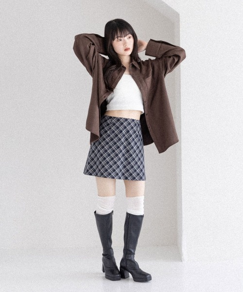 Heather（ヘザー）の「アソートチェックタイトミニスカート　590753（スカート・レディース・ネイビー系/グレー系/ブラウン系/レッド系・M/S）」の8枚目の写真