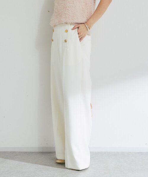 La boutique BonBon(ラブティックボンボン)の「【今すぐお届!miki監修・4サイズ展開あり】ダブルクロスマリンパンツ(スラックス・レディース・オフホワイト/ネイビー/グレイッシュベージュ・PS/34/38/36)」の10枚目の写真