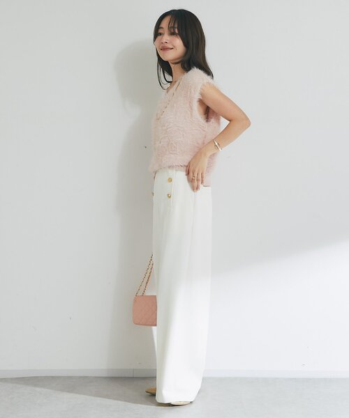 La boutique BonBon(ラブティックボンボン)の「【今すぐお届!miki監修・4サイズ展開あり】ダブルクロスマリンパンツ(スラックス・レディース・オフホワイト/ネイビー/グレイッシュベージュ・PS/34/38/36)」の14枚目の写真