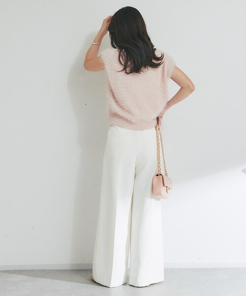 La boutique BonBon(ラブティックボンボン)の「【今すぐお届!miki監修・4サイズ展開あり】ダブルクロスマリンパンツ(スラックス・レディース・オフホワイト/ネイビー/グレイッシュベージュ・PS/34/38/36)」の15枚目の写真