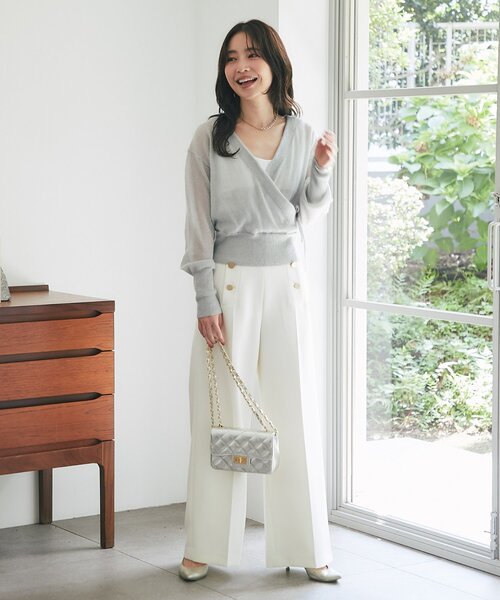 La boutique BonBon(ラブティックボンボン)の「【今すぐお届!miki監修・4サイズ展開あり】ダブルクロスマリンパンツ(スラックス・レディース・オフホワイト/ネイビー/グレイッシュベージュ・PS/34/38/36)」の17枚目の写真