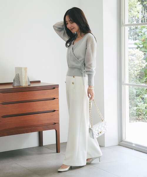 La boutique BonBon(ラブティックボンボン)の「【今すぐお届!miki監修・4サイズ展開あり】ダブルクロスマリンパンツ(スラックス・レディース・オフホワイト/ネイビー/グレイッシュベージュ・PS/34/38/36)」の19枚目の写真