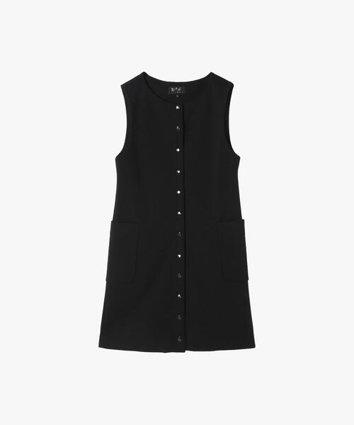 To b. by agnes b.（トゥービーバイアニエスベー）の「ポンテ ジレ ワンピース（ワンピース・レディース・ブラック・38/40/36）」の2枚目の写真