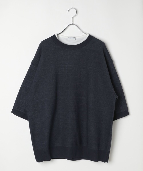 BAYFLOW（ベイフロー）の「[セットでお得!]ニットレイヤードプルオーバー（ニット/セーター・メンズ・グレイッシュベージュ/ネイビー・MEDIUM/LARGE）」の2枚目の写真