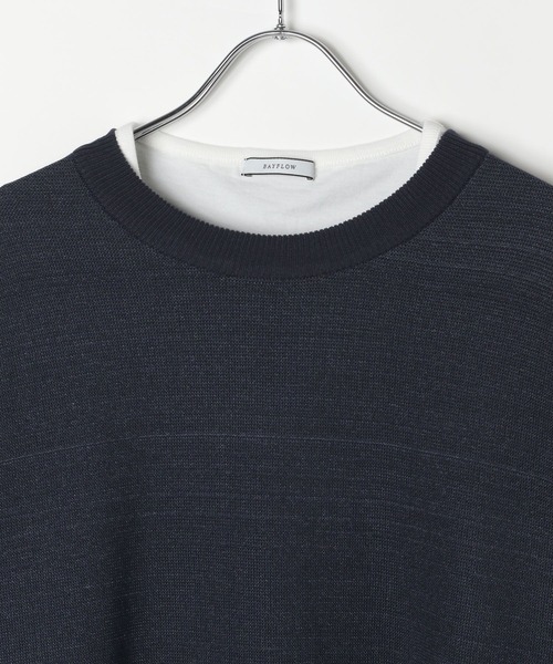 BAYFLOW（ベイフロー）の「[セットでお得!]ニットレイヤードプルオーバー（ニット/セーター・メンズ・グレイッシュベージュ/ネイビー・MEDIUM/LARGE）」の5枚目の写真