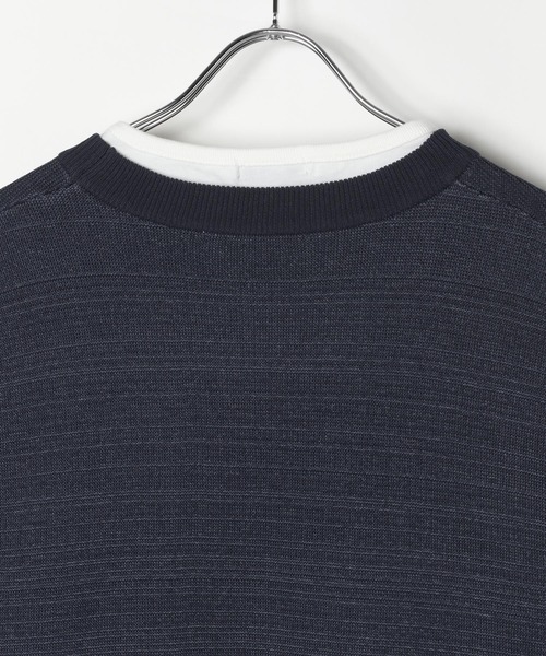 BAYFLOW（ベイフロー）の「[セットでお得!]ニットレイヤードプルオーバー（ニット/セーター・メンズ・グレイッシュベージュ/ネイビー・MEDIUM/LARGE）」の6枚目の写真