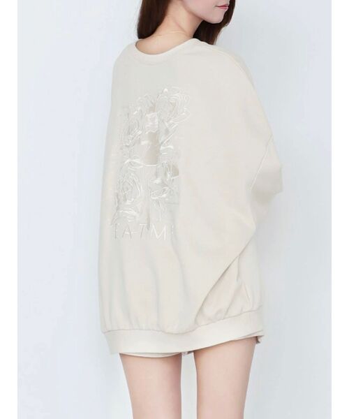 EATME（イートミー）の「エンブロイダリースウェットTOP（スウェット・レディース・グレー/アイボリー/ブラック・FREE）」の2枚目の写真