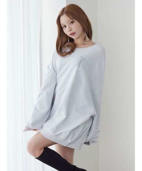 EATME（イートミー）の「エンブロイダリースウェットTOP（スウェット・レディース・グレー/アイボリー/ブラック・FREE）」の21枚目の写真