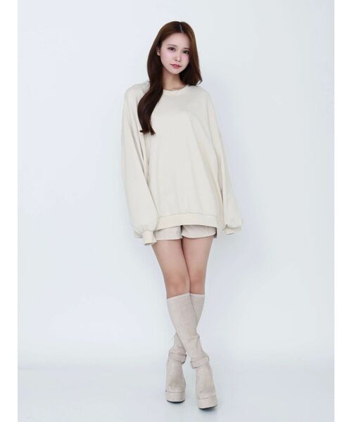 EATME（イートミー）の「エンブロイダリースウェットTOP（スウェット・レディース・グレー/アイボリー/ブラック・FREE）」の7枚目の写真