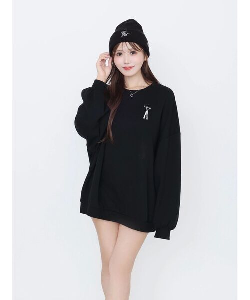 EATME（イートミー）の「エンブロイダリースウェットTOP（スウェット・レディース・グレー/アイボリー/ブラック・FREE）」の11枚目の写真