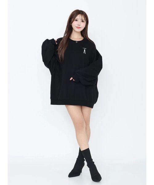 EATME（イートミー）の「エンブロイダリースウェットTOP（スウェット・レディース・グレー/アイボリー/ブラック・FREE）」の13枚目の写真