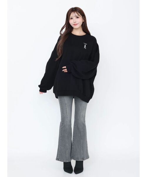 EATME（イートミー）の「エンブロイダリースウェットTOP（スウェット・レディース・グレー/アイボリー/ブラック・FREE）」の16枚目の写真