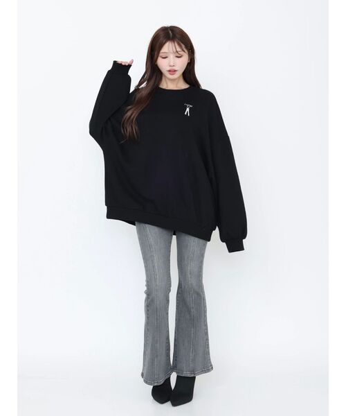 EATME（イートミー）の「エンブロイダリースウェットTOP（スウェット・レディース・グレー/アイボリー/ブラック・FREE）」の17枚目の写真