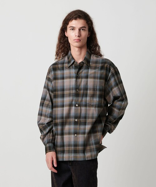 ブラッシュド オンブレ チェック シャツ（シャツ/ブラウス）｜MONKEY