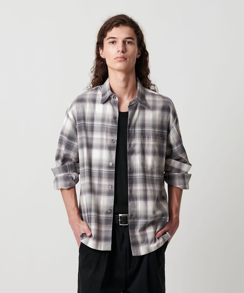 ブラッシュド オンブレ チェック シャツ（シャツ/ブラウス）｜MONKEY