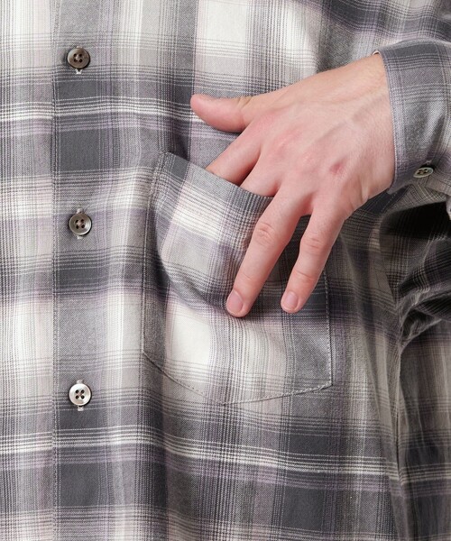 MONKEY TIME（モンキータイム）の「ブラッシュド オンブレ チェック シャツ（シャツ/ブラウス・メンズ・ダークグレー/ブラック・S/M/L/XL）」の17枚目の写真