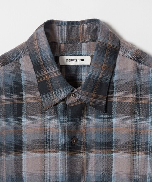 MONKEY TIME（モンキータイム）の「ブラッシュド オンブレ チェック シャツ（シャツ/ブラウス・メンズ・ダークグレー/ブラック・S/M/L/XL）」の13枚目の写真