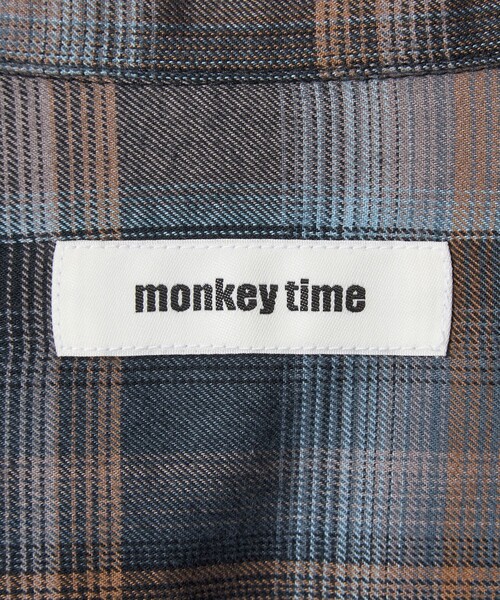 MONKEY TIME（モンキータイム）の「ブラッシュド オンブレ チェック シャツ（シャツ/ブラウス・メンズ・ダークグレー/ブラック・S/M/L/XL）」の4枚目の写真
