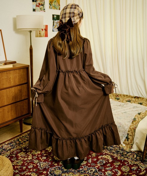 セール】【クティールとレトロ】2WAYフリルボウタイチェックワンピース