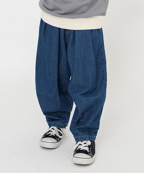 BREEZE(ブリーズ)の「【ジュニア対応】バルーンパンツ(その他パンツ・キッズ・キナリ/ストライプ/インディゴブルー/イエロー/レッド/グレー/ブラック/パープル・90/100/110/120/130/140/150)」の4枚目の写真