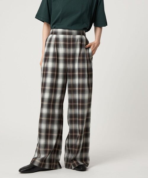 CITEN（シテン）の「＜CITEN＞オンブレチェックイージーパンツ（スラックス・レディース・ダークグレー/オフホワイト・M/S）」の2枚目の写真