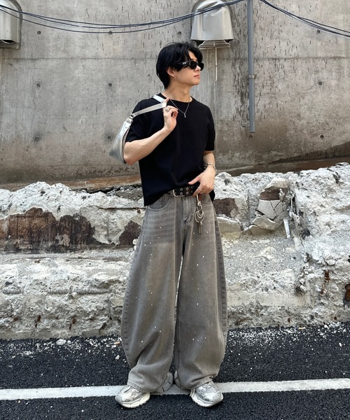 ADAMASTE（アダマスト）の「ADAMASTE SELECT baggy paint denim pants