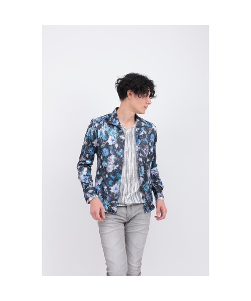 TORNADO MART（トルネードマート）の「ﾒﾒﾝﾄﾌﾞﾙｰﾑﾌﾟﾘﾝﾄｼｬﾂ（シャツ/ブラウス・メンズ・レッド/ブルー・XXL/L/M/LL）」の9枚目の写真