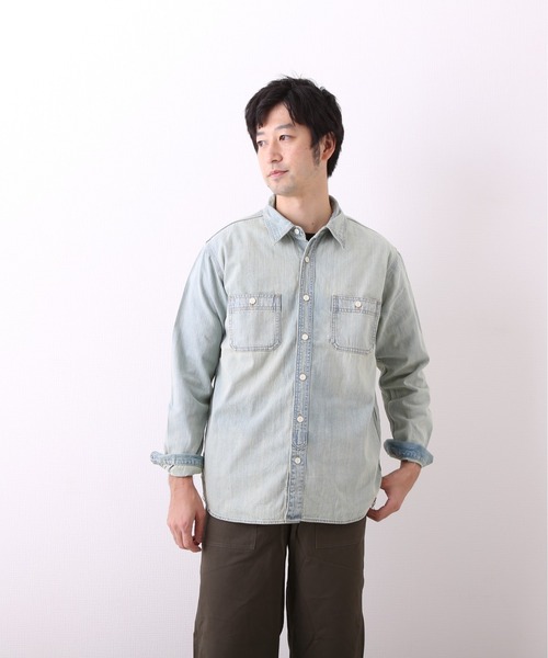 BACKYARD FAMILY（バックヤードファミリー）の「HOUSTON ヒューストン USA COTTON DENIM WORK SHIRT（シャツ/ブラウス・メンズ・ブルー系その他・L）」の2枚目の写真