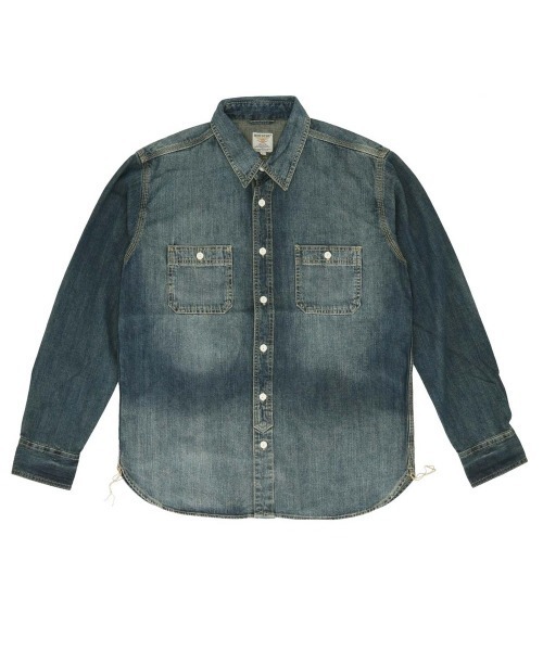 BACKYARD FAMILY（バックヤードファミリー）の「HOUSTON ヒューストン USA COTTON DENIM WORK SHIRT（シャツ/ブラウス・メンズ・ブルー系その他・L）」の4枚目の写真