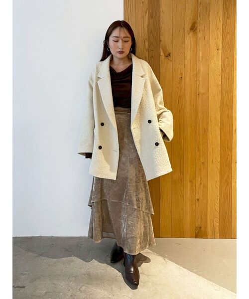 LAGUNAMOON（ラグナムーン）の「オフショルドレープ2WAYトップス（Tシャツ/カットソー・レディース・アイボリー/ブラック/ブラウン・FREE）」の21枚目の写真