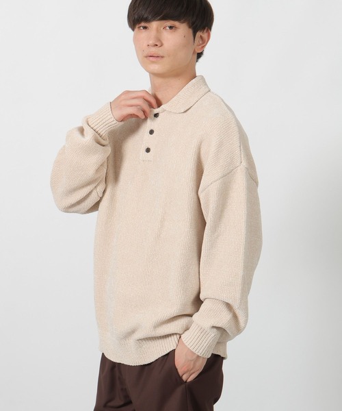 LAKOLE（ラコレ）の「モールポロニットプルオーバー / 580003（ニット/セーター・メンズ・ネイビー/チャコール/ホワイト/ブラウン・MEDIUM/LARGE）」の2枚目の写真