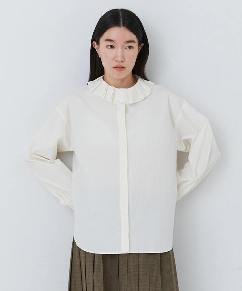 conges payes ADIEU TRISTESSE（コンジェ ペイエ アデュートリステス）の「タイプライターフリルシャツ（シャツ/ブラウス・レディース・オフホワイト/ベージュ・38）」の16枚目の写真