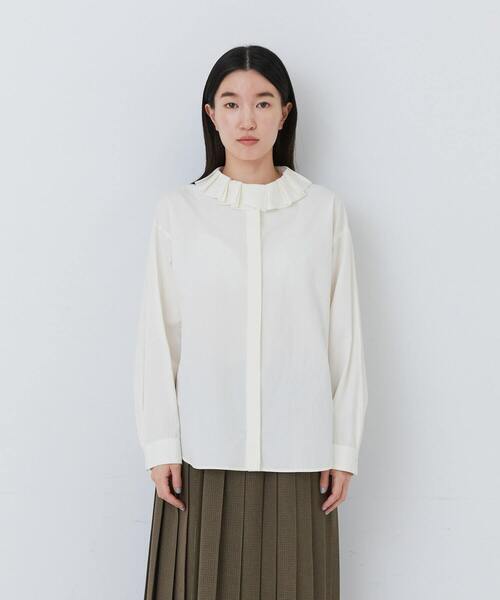 conges payes ADIEU TRISTESSE（コンジェ ペイエ アデュートリステス）の「タイプライターフリルシャツ（シャツ/ブラウス・レディース・オフホワイト/ベージュ・38）」の17枚目の写真