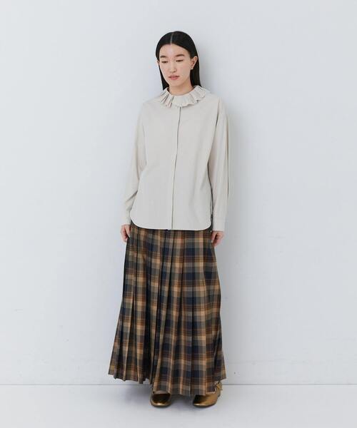 conges payes ADIEU TRISTESSE（コンジェ ペイエ アデュートリステス）の「タイプライターフリルシャツ（シャツ/ブラウス・レディース・オフホワイト/ベージュ・38）」の10枚目の写真