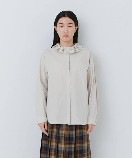 conges payes ADIEU TRISTESSE（コンジェ ペイエ アデュートリステス）の「タイプライターフリルシャツ（シャツ/ブラウス・レディース・オフホワイト/ベージュ・38）」の7枚目の写真