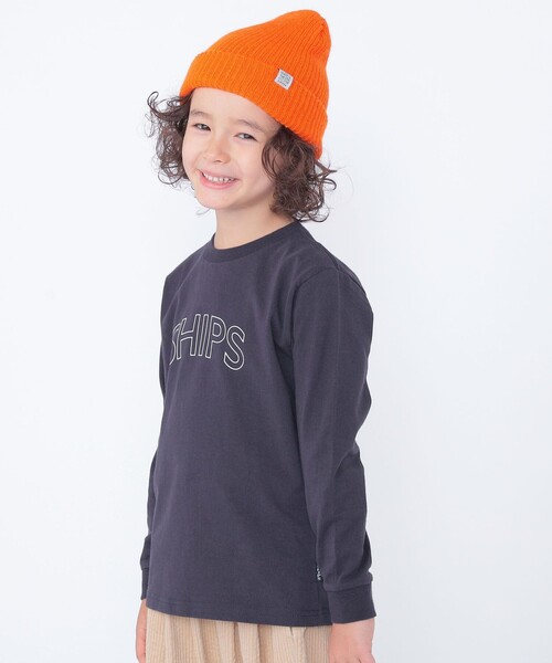 SHIPS（シップス）の「【WEB限定】SHIPS KIDS:100～160cm / SHIPS ラウンド プリント ロゴ ロングスリーブ Tシャツ（Tシャツ/カットソー・キッズ・ライトグリーン/ホワイト/ネイビー/グレー/ブラック・130/140/150/160/100/110/120）」の5枚目の写真